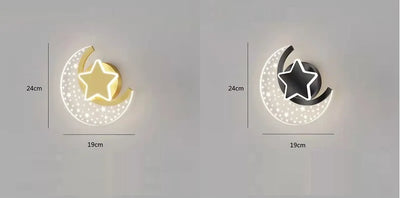 Cartoon Moon Star Wall Lamp for Children’s Room - LED Acrylic Wall Light