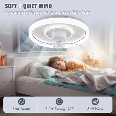 Smart Ceiling Fan with LED Lights: Remote Control Ventilator Lamp