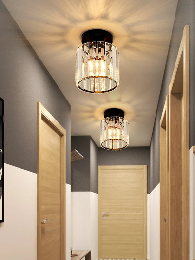 LED Ceiling Lights with Crystal Lampshade Black Gold Plafonnier Modern Decorative Lighting Solution