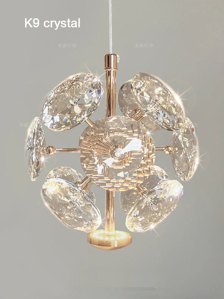 Luxurious K9 Pure Crystal Bedside Chandelier - Modern Wall Lamp for Elegant Home Decor