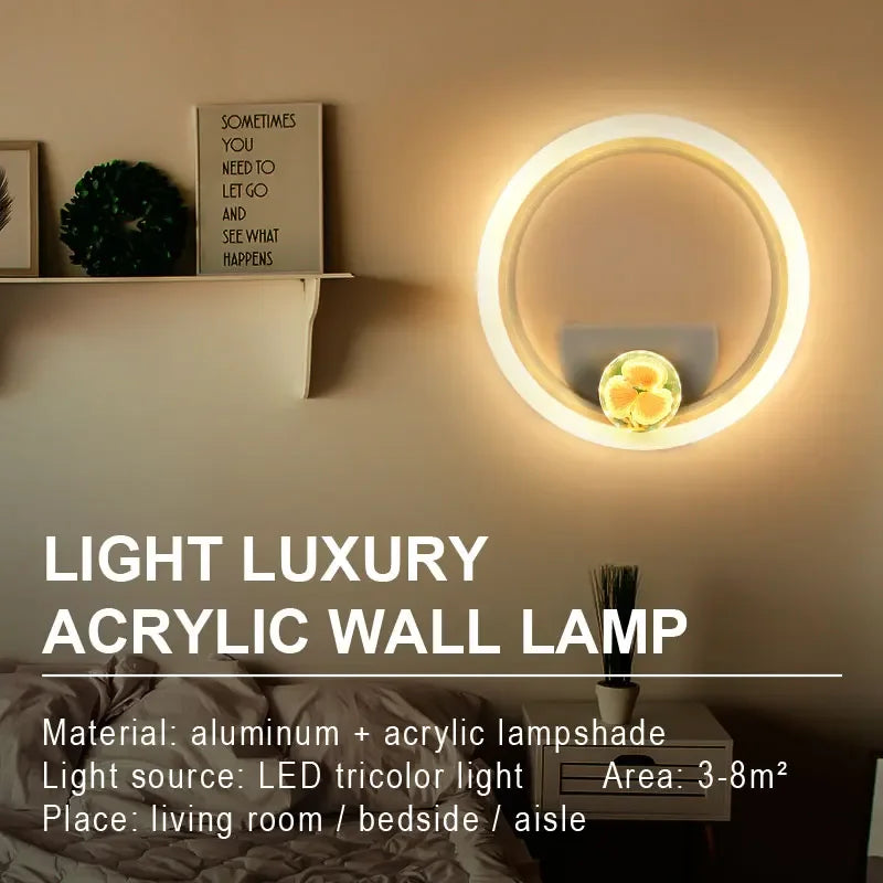 Round Shell LED Wall Light for Indoor Spaces like Bedroom, Living Room, Stairs, and Corridors