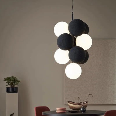 Modern Nordic Velvet Ball Chandelier LED Ceiling Lights - Deluxe Home Decor