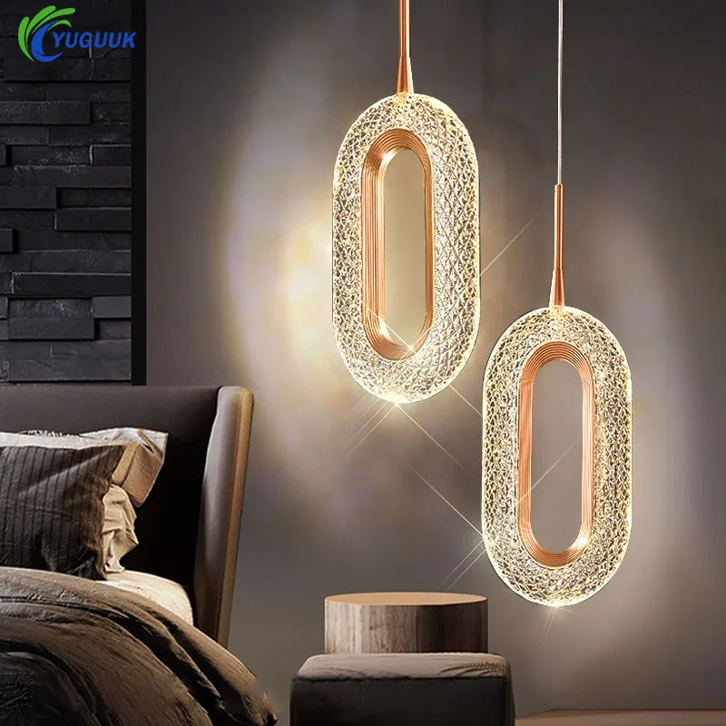 Modern Crystal LED Pendant Lamps: Elegant Lighting for Home Decor