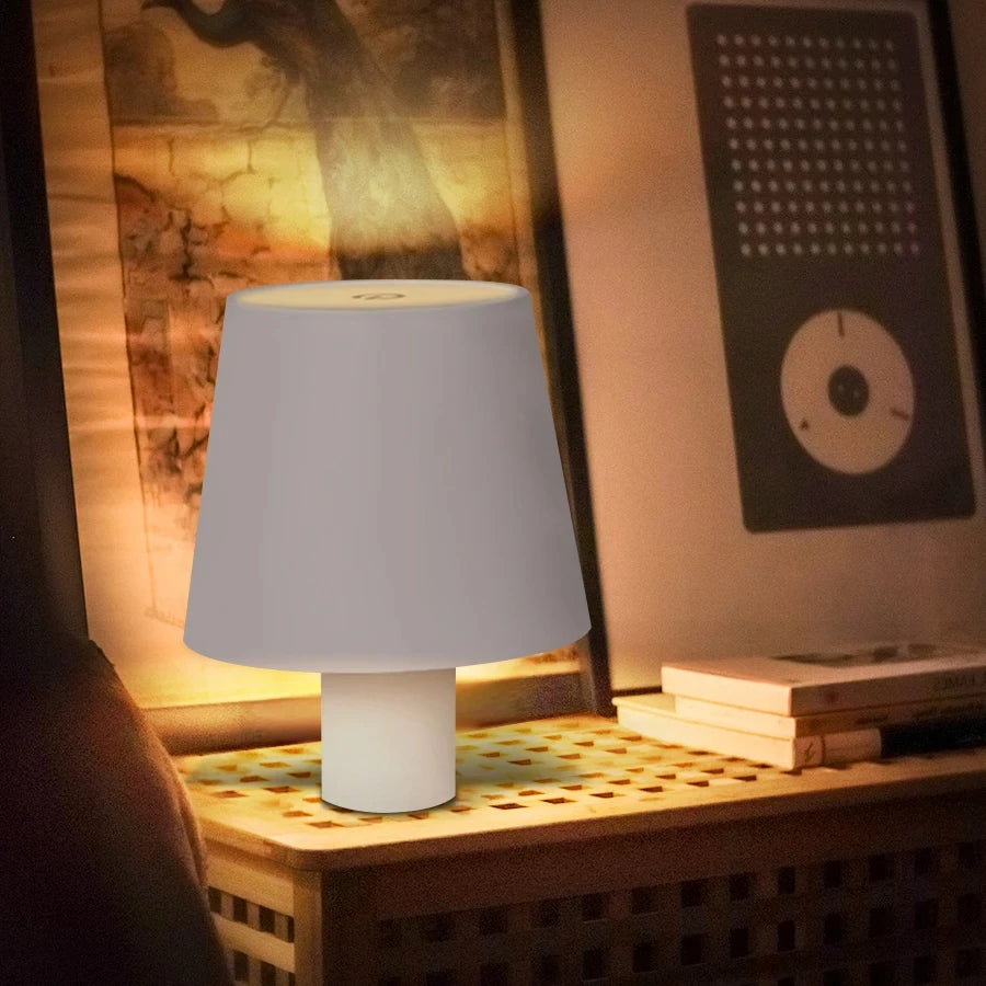 Rechargeable LED Table Lamp - Touch Sensor, Cordless, 3-Color Adjustable for Living Room, Bedroom, Bar