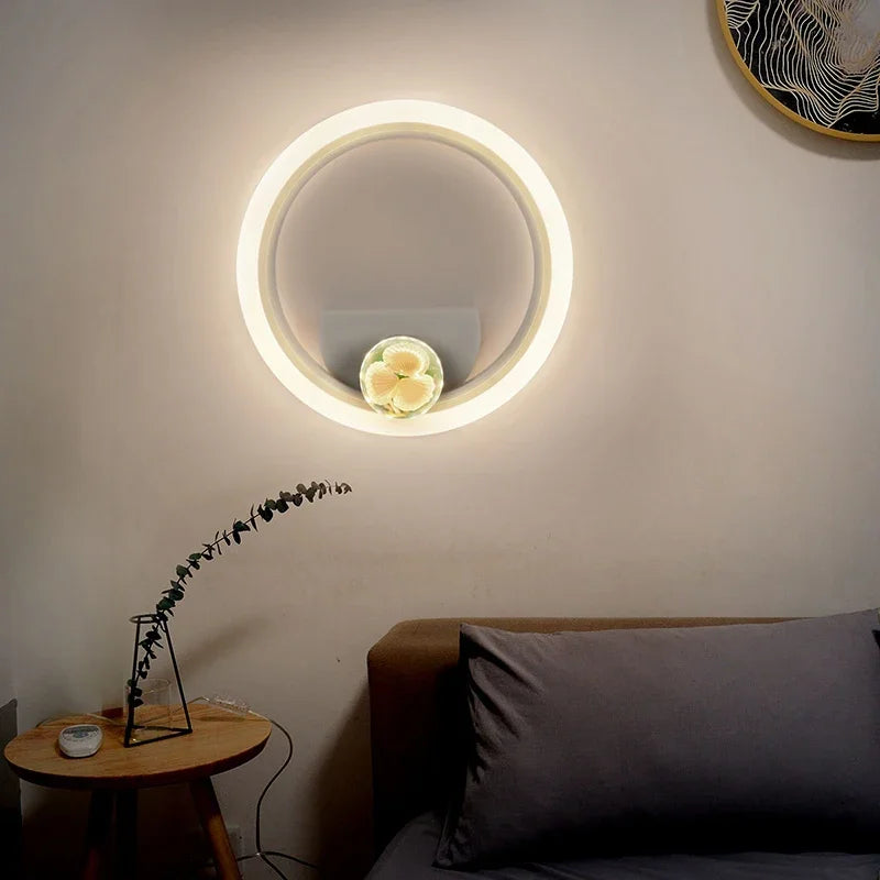 Round Shell LED Wall Light for Indoor Spaces like Bedroom, Living Room, Stairs, and Corridors