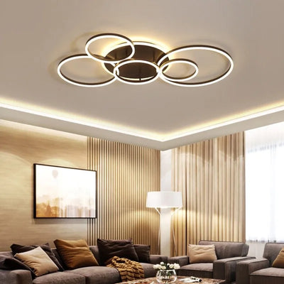 Modern LED Ceiling Lamp in Black and Gold for Living Room, Hall Area  and Bedroom