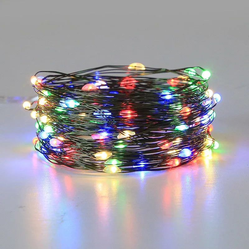 Christmas LED String Lights Green Copper Wire Fairy Lights with USB Remote Control 5M–30M for Holiday Decoration