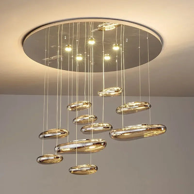 Modern Water Droplets Chrome LED Pendant Lights for Bedroom, Living Room Interior Décor