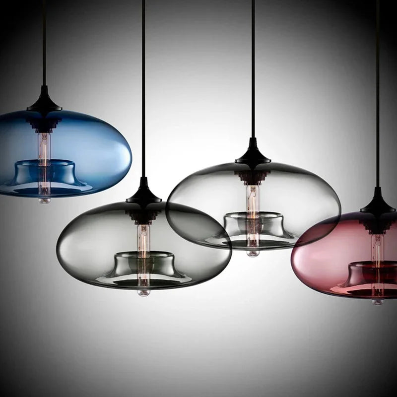 Nordic Creative Loft Glass Pendant Lamps - Industrial Elegance for Kitchen and Restaurant