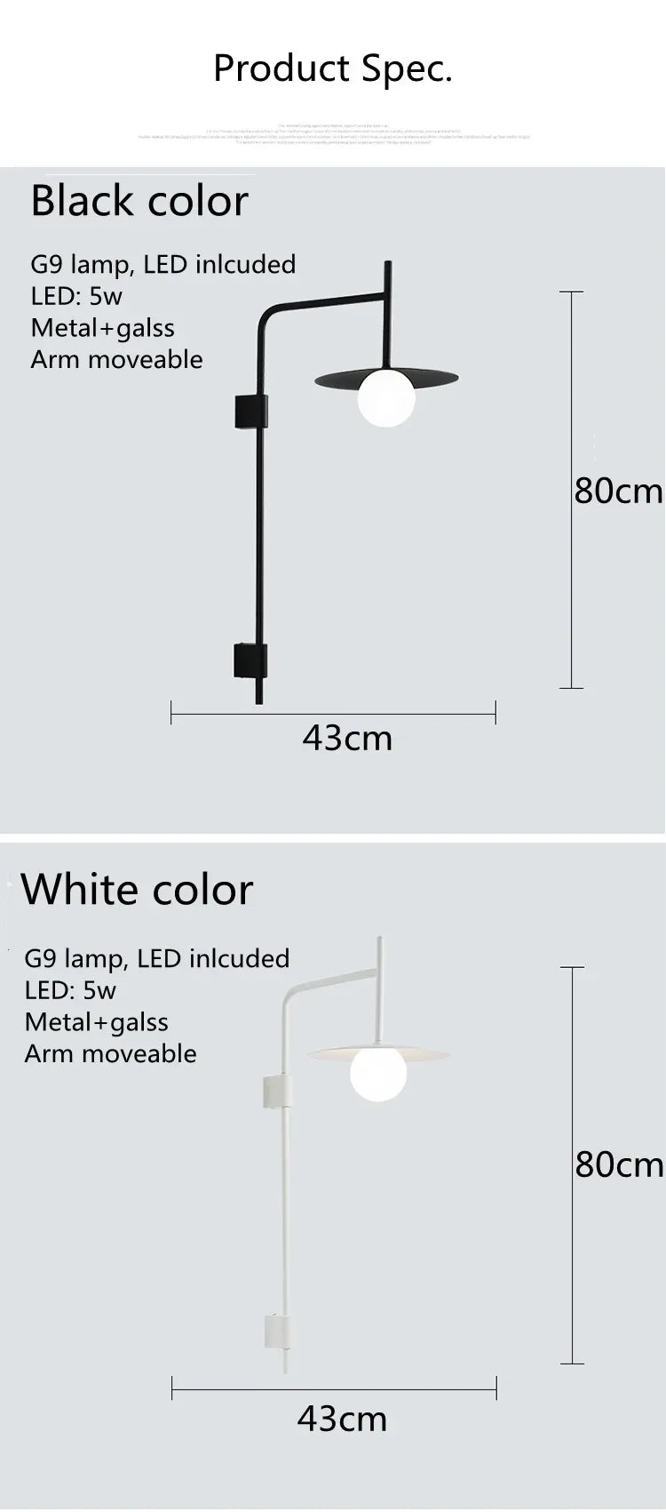 Nordic Movable Arm Wall Lamp – LED Wall Light Fixture for Modern Indoor Spaces