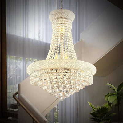 23.6-Inch Luxury Crystal Chandelier Chrome-Plated Imperial Pendant Lamp
