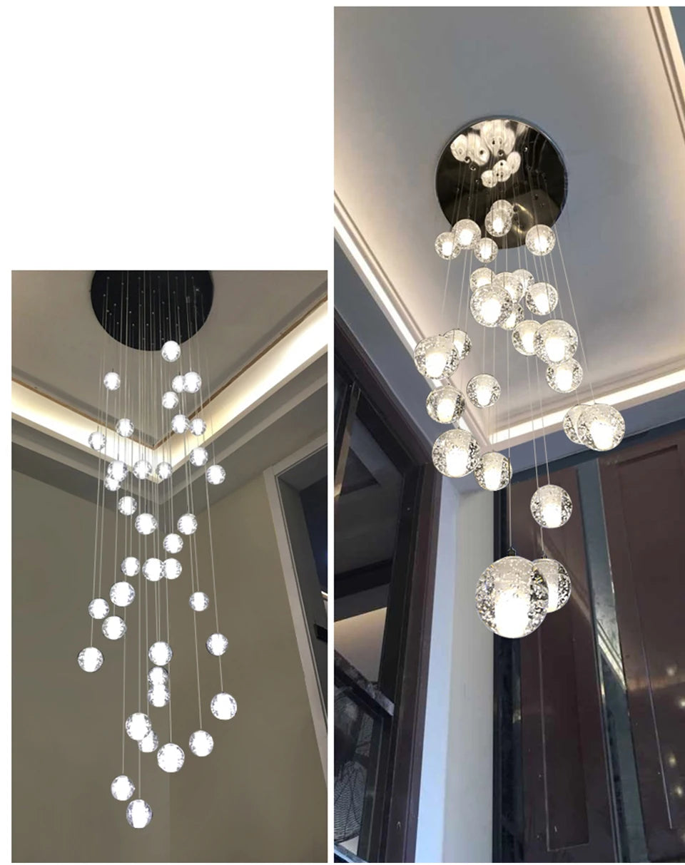 Modern Spiral Staircase Crystal Chandelier - LED Ceiling Light