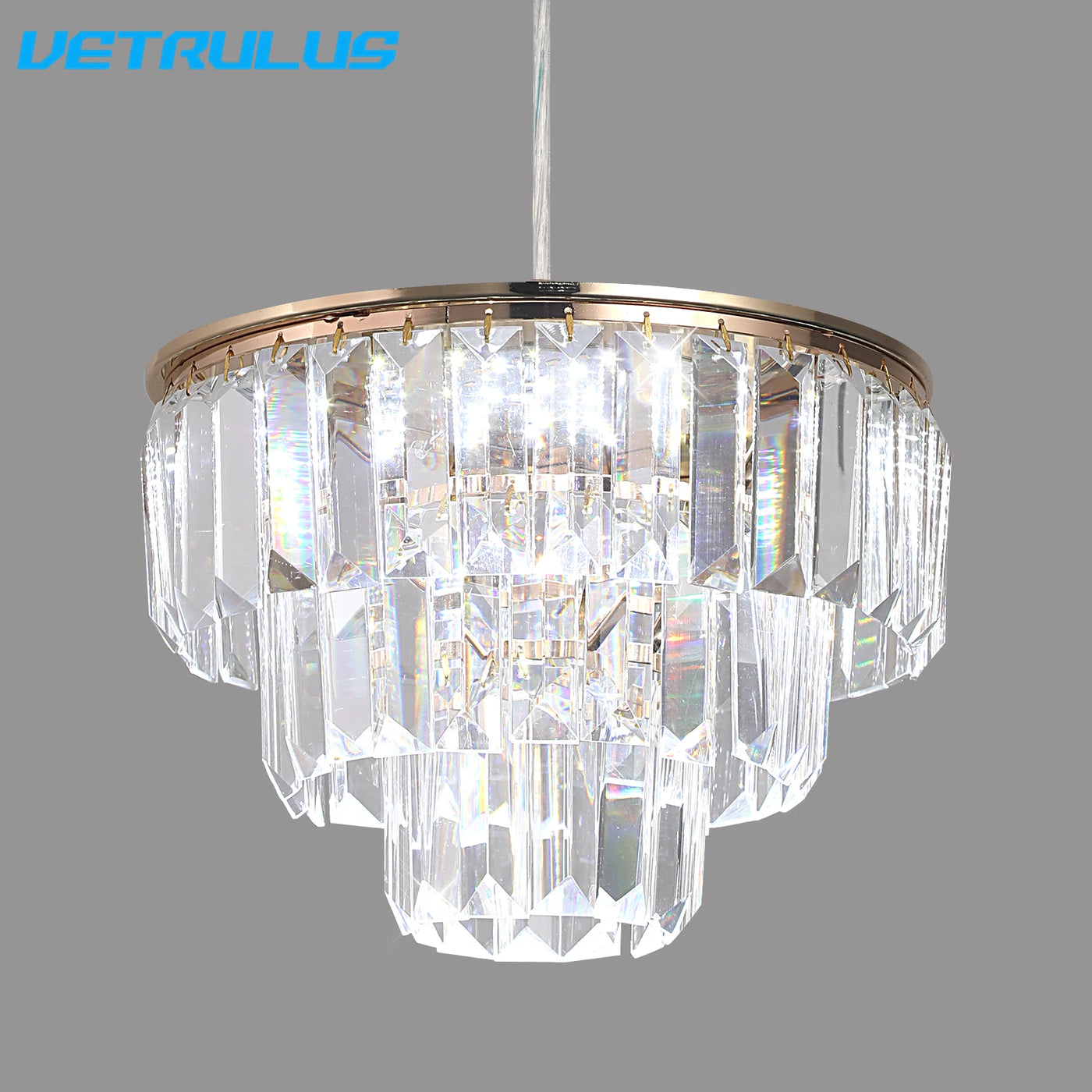 Modern Crystal LED Pendant Lamp - Luxury Ceiling Fixture for Living and Dining Spaces