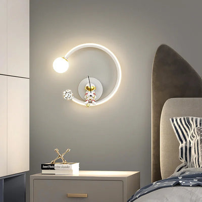 Modern LED Wall Lamp - Whimsical Astronaut Design for Children's Room Decor