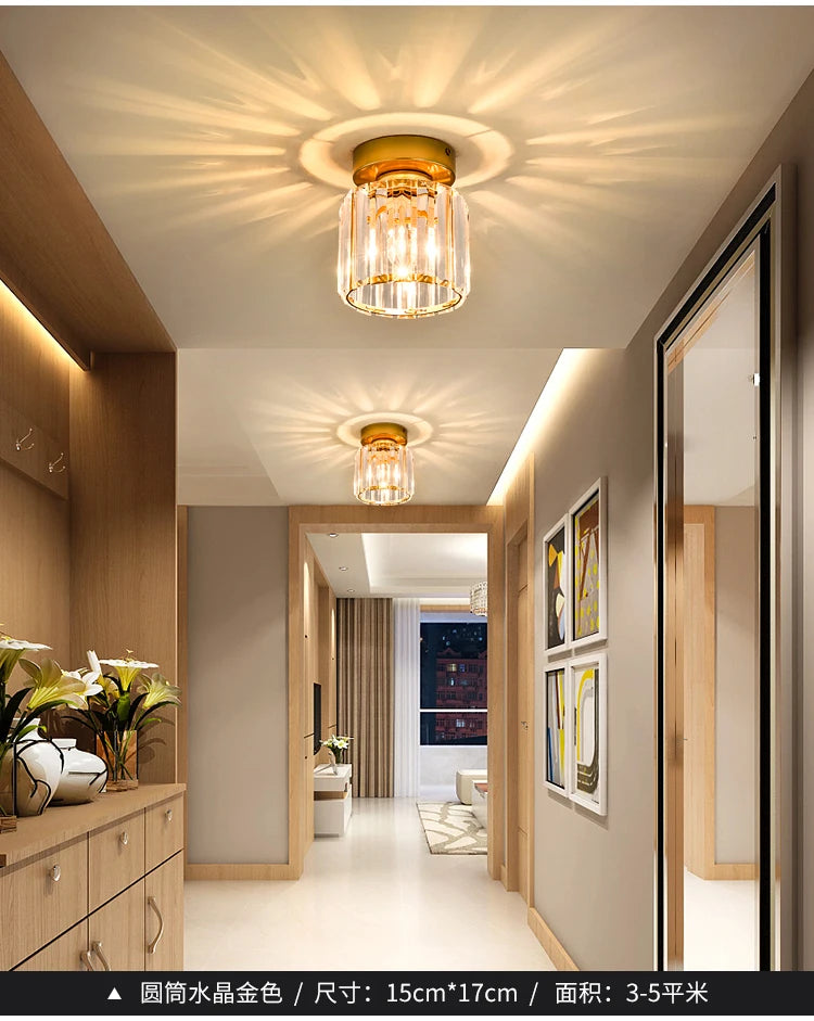 Nordic Modern Crystal Ceiling Lamp for Living Room and Bedroom - Elegant Home Lighting Fixture