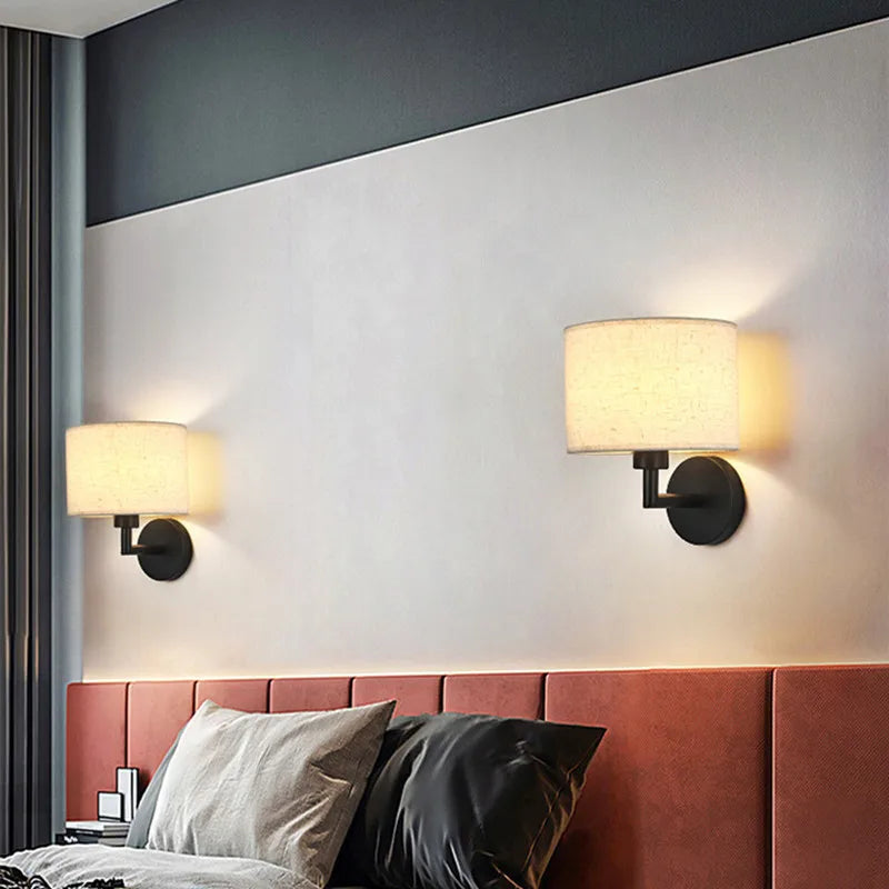 Modern Bedside Wall Lamp with Rotation Spotlight: Stylish Reading Light for Bedroom and Living Room