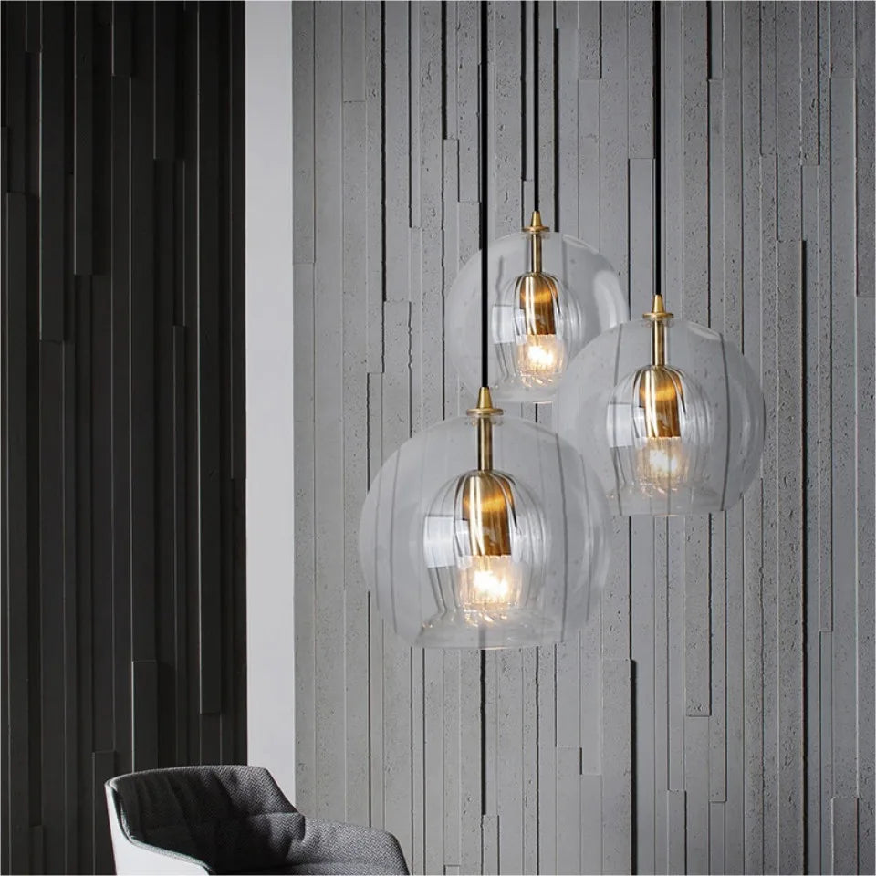 Modern Simple Glass Pendant Lamp for Dining Room: Creative Industrial Style for Kitchen, Bar, Coffee Shop, Bedroom