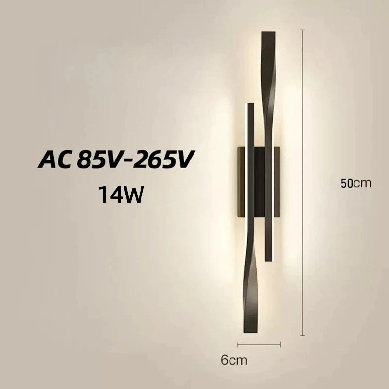 Long Strip Wall Lamp Luxury Lighting for Bedroom, Bedside, and Modern Nordic Living Room TV Wall