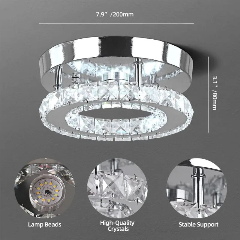 New Modern FRIXCHUR LED Round Crystal Chandelier