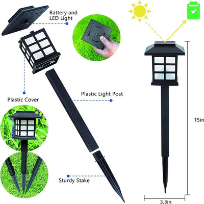 Solar LED Pathway Lights - Outdoor Waterproof Street Lamps for Landscape Yard and Patio
