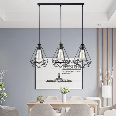 Modern Iron Frame Pendant Lamp for Restaurant and Teahouse