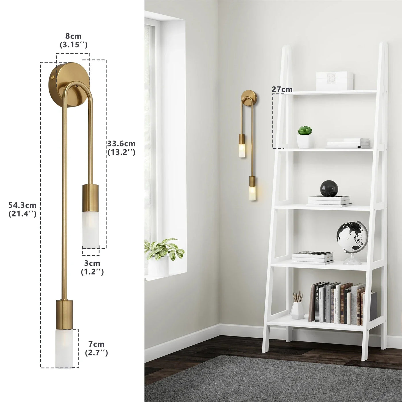 Modern LED Wall Light: Gold Nordic Long Strip Design, Ideal for Living Room, Bedroom, Bathroom, Hall, and Corridor