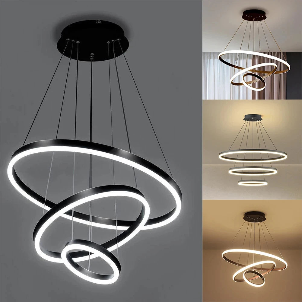 Nordic Luxury Hanging Light: Adjustable LED Pendant Chandelier Ceiling Lamp for High Brightness Living Room and Bedroom