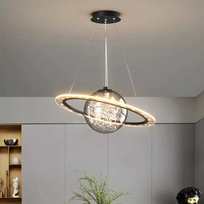 AiPaiTe Postmodern LED Chandelier - Round Dining Room and Bedroom Light Fixture