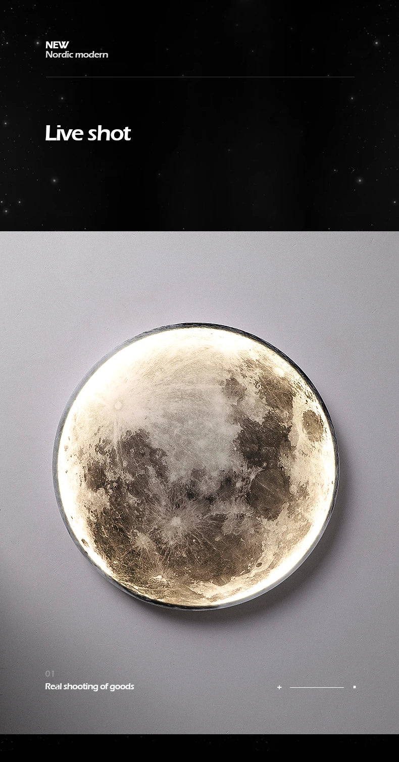 Modern Moon Light LED Wall Lamp – Creative Earth-Inspired Bedroom and Living Room Wall Sconce