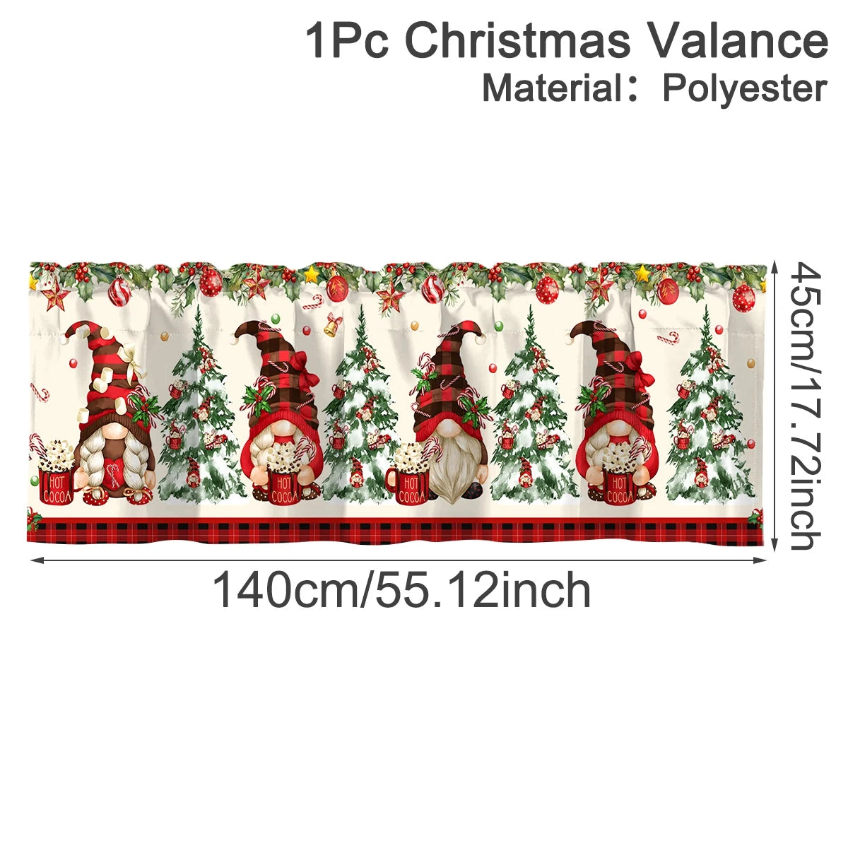 Christmas Short Curtains and Valances for Home Décor 2025–2026 Xmas Kitchen and Bedroom Window Decorations