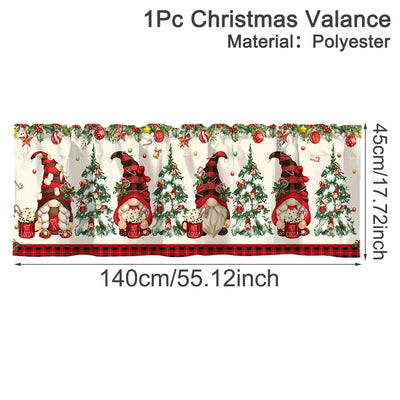 Christmas Short Curtains and Valances for Home Décor 2025–2026 Xmas Kitchen and Bedroom Window Decorations