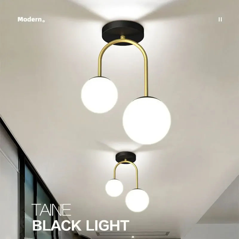 Nordic Glass Ball LED Ceiling Light: Perfect for Aisle, Corridor, Balcony, Hallway, Bedroom, Clockroom