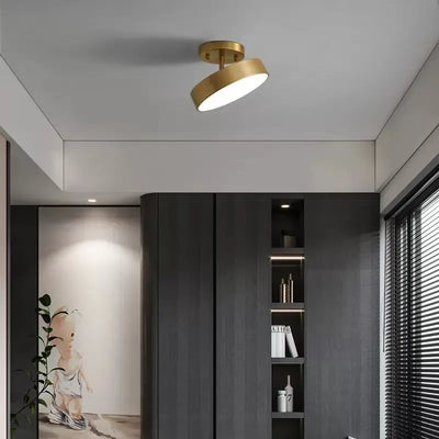 Modern LED Ceiling Light - Copper Lamp for Bedroom, Living Room, Nordic Round Design