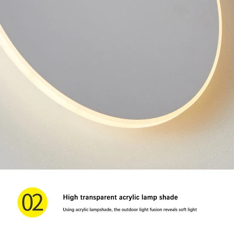 Nordic Minimalist LED Circular Wall Lamp – Waterproof IP65 Lighting