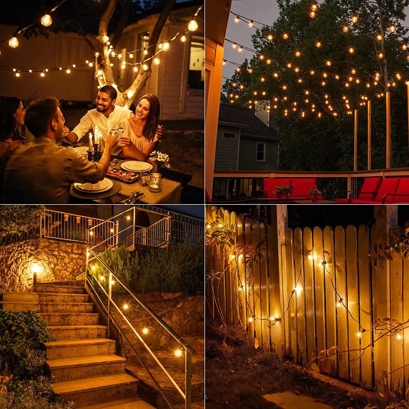 G40 LED Globe String Lights Outdoor Waterproof IP65 Plastic Bulbs for Garden Wedding and Christmas Décor