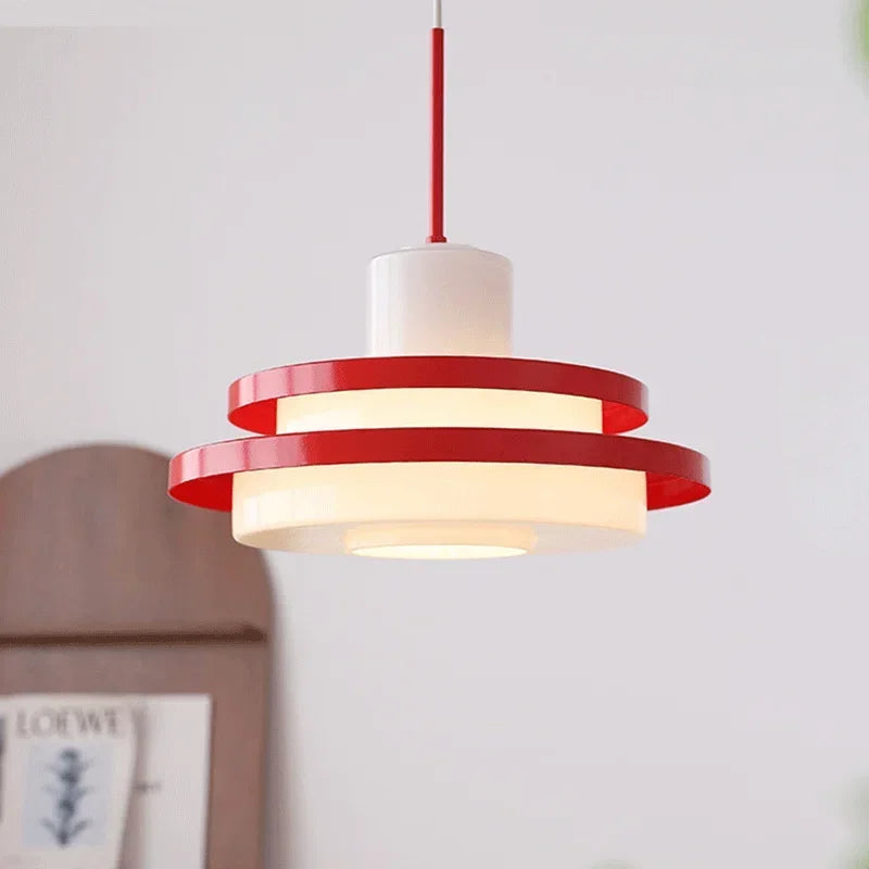 American Retro Industrial Pendant Light - Glass Red Baohos Chandelier for Living Room, Bar, Cafe, Dining Room