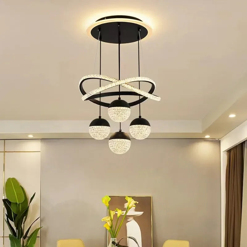 Modern LED Ring Chandelier Pendant Light: Stylish Lighting for Dining, Living, and Bedroom