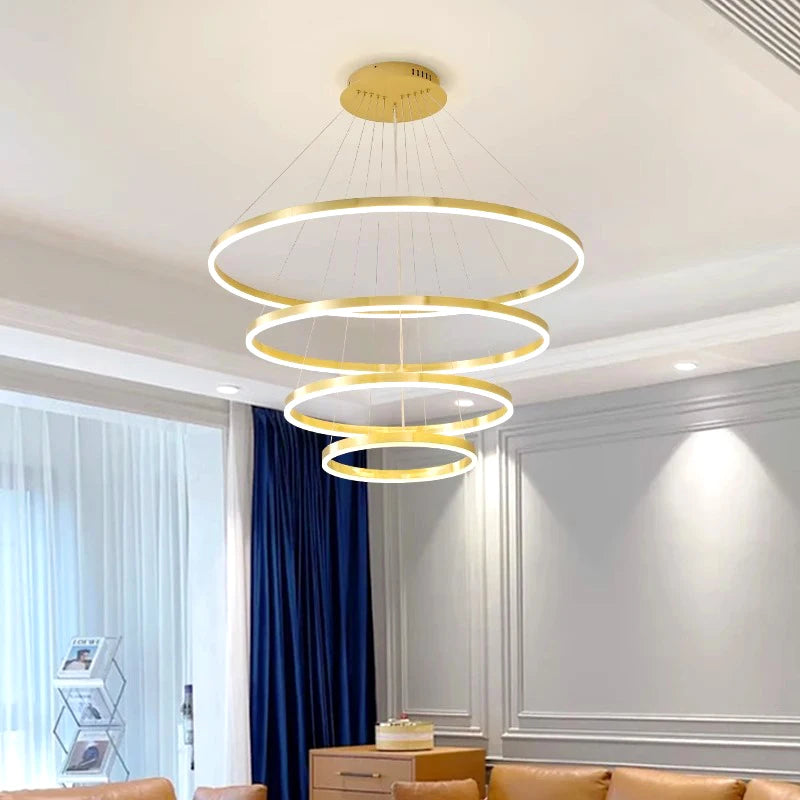 Contemporary Ring Ceiling Chandeliers: Elevate Dining and Living Spaces with Stylish Pendant Light Fixtures