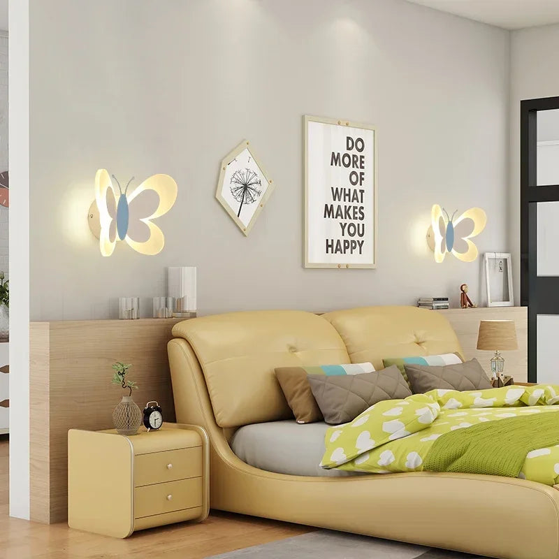 LED Butterfly Wall Sconce Modern Children's Room Butterfly Wall Light