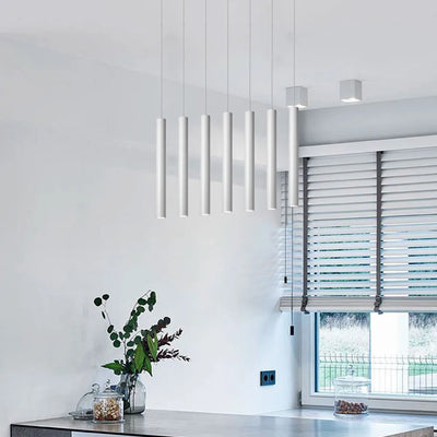 LED Long Tube Pendant Lights for Kitchen, Bar, and Dining Room - Adjustable Hanging Lamps