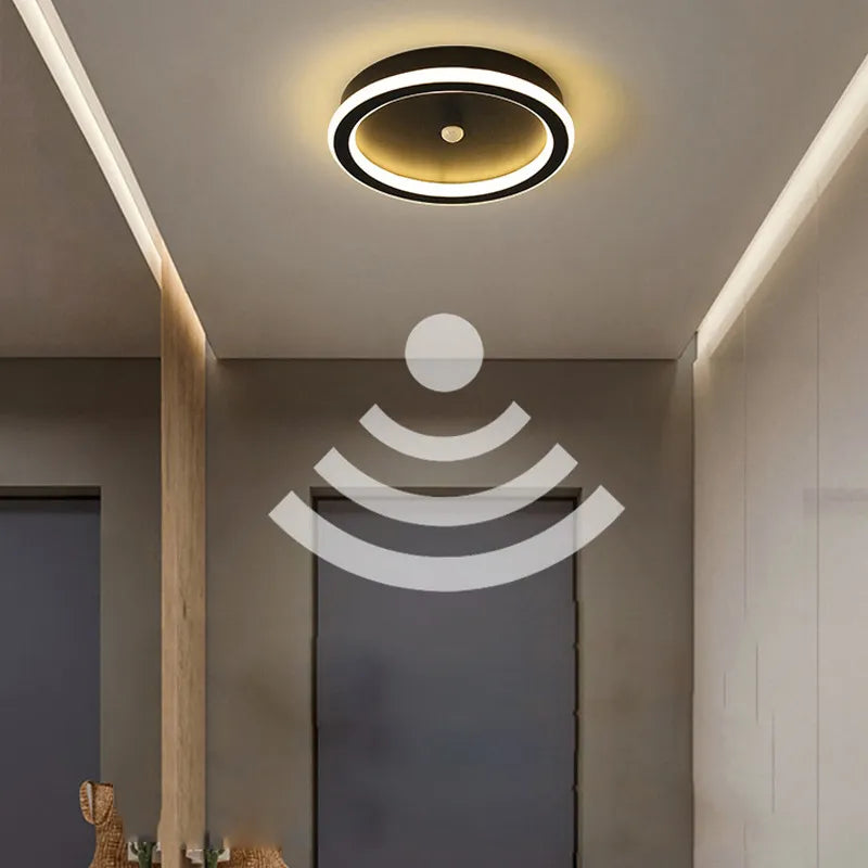 Modern Human PIR Motion Sensor LED Ceiling Lamp - Energy-Efficient Indoor Lighting Fixture for Bedroom, Corridor, and Home