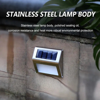 Solar Stainless Steel 3LED Step Light – Waterproof, Anti-Corrosion Wall Light for Garden Fence and Wall