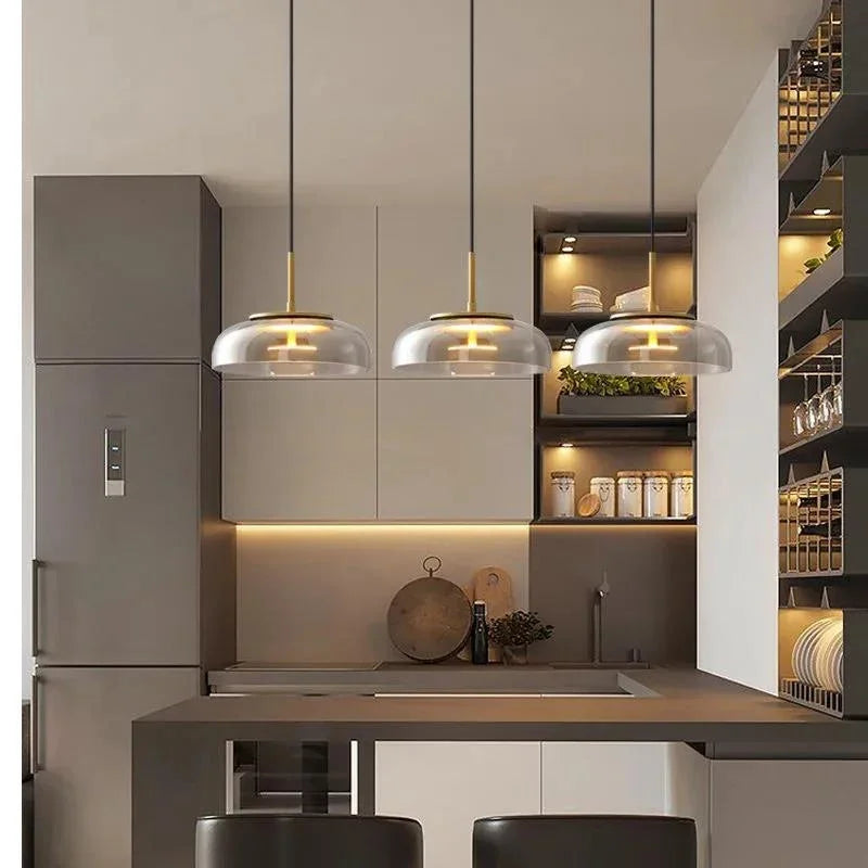 Modern LED Glass Pendant Light for Dining Room, Bedroom, Bar, and Loft Decor