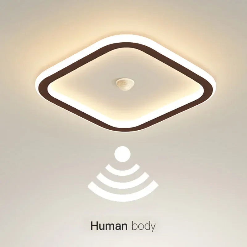 LED Ceiling Light with Motion Sensor – Modern Human Body Induction Lamp for Living Room, Hallway, and Indoor Spaces