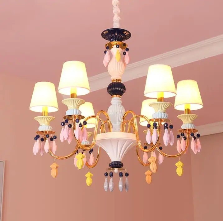 LED Macaron Chandelier Lamps - Whimsical Lighting for Children's Rooms