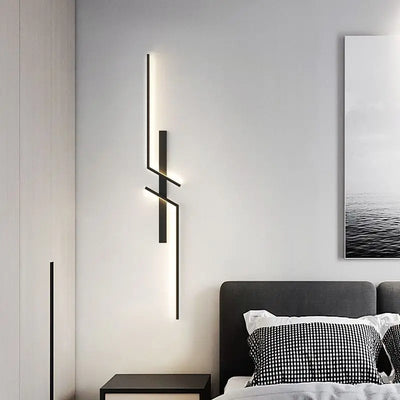 Modern Black Gold LED Wall Lamps: Interior Lighting Fixtures for Corridor, Aisle, Bedroom, Living Room
