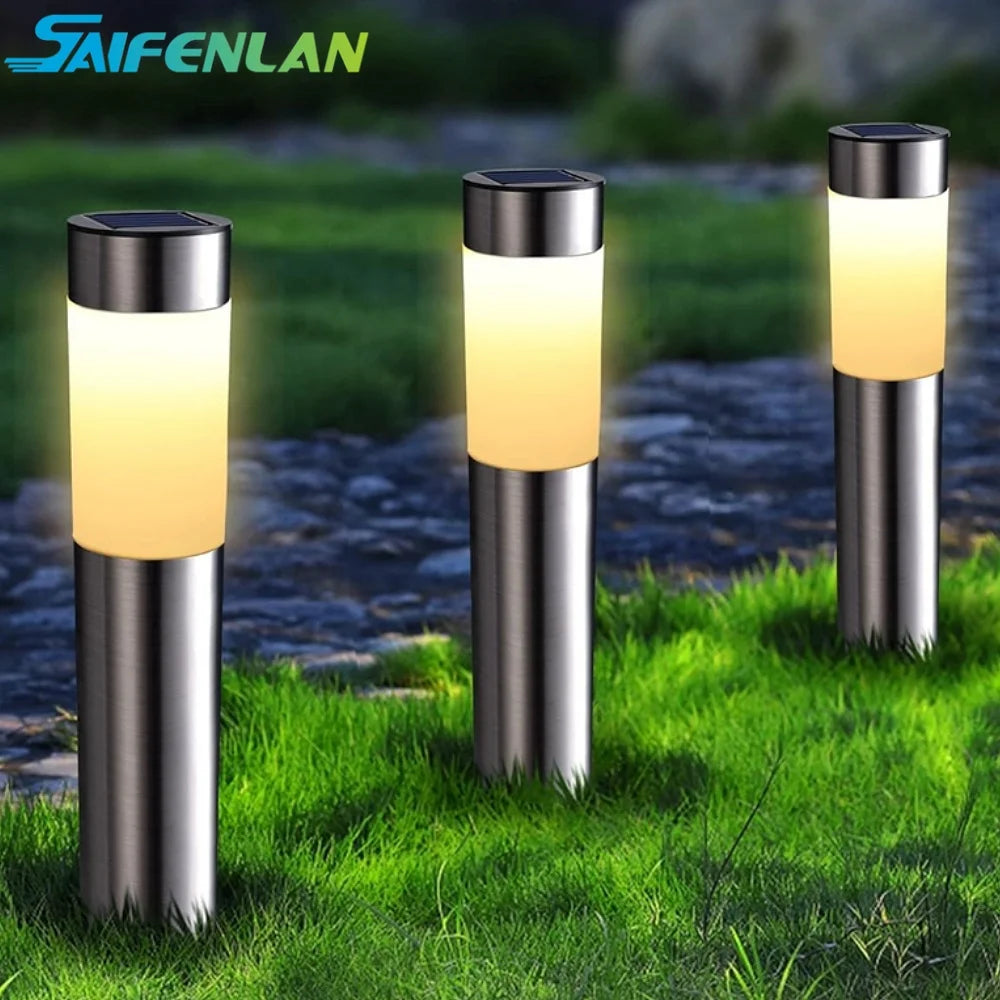 Stainless Steel Solar Pathway Lights – Bright LED Outdoor Garden Lights for Walkways and Driveways