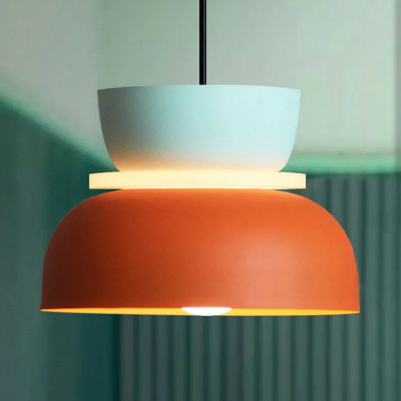 Macaron Color Dull Polish Chandelier – Creative Pendant Light for Bedrooms and Living Spaces