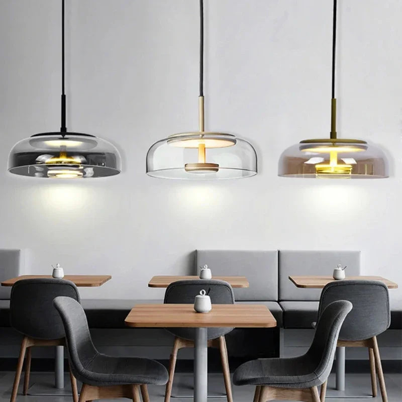 Modern LED Glass Pendant Light for Dining Room, Bedroom, Bar, and Loft Decor