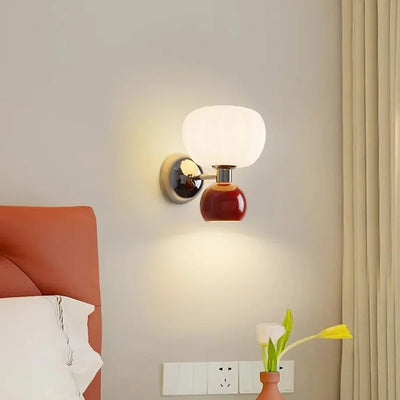 Modern LED Wall Lamps: Cream Breeze Pumpkin Sconces, G9 Bulb, Bedroom, Study, Living Room, Hallway, Dining Room